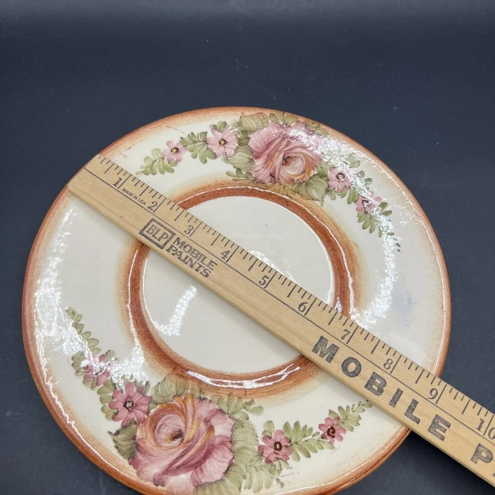 Vtg Tiziano Italian Capodimonte Soup Tureen Lid Underplate Hand Painted Roses
